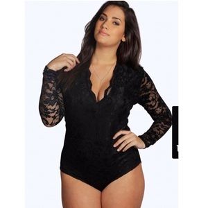 Long Sleeved Lace Bodysuit